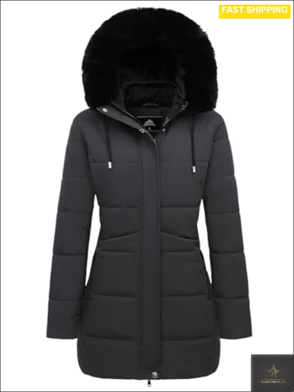 Warm Winter Puffer Coat Waterproof Long Down Jacket Faux Fur Hood